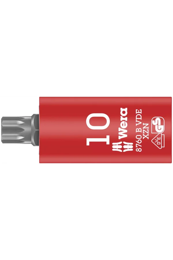Wera 8760 B VDE Çok Noktalı/XZN Uçlu Zyklop Yalıtımlı Lokma Bits, 3/8 Soketli, M 10 x 59 mm