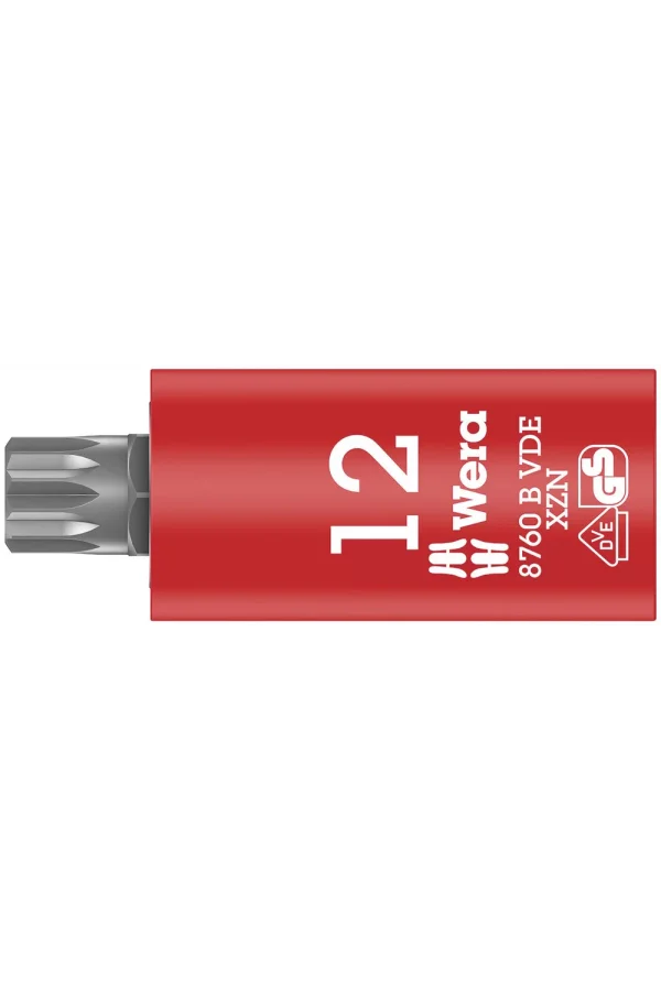 Wera 8760 B VDE Çok Noktalı/XZN Uçlu Zyklop Yalıtımlı Lokma Bits, 3/8 Soketli, M 12 x 59 mm