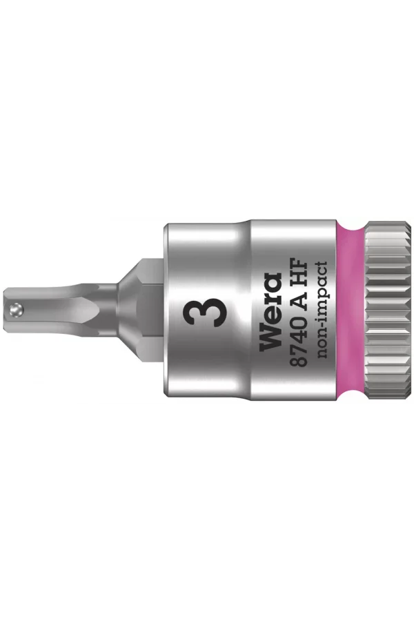 Wera 8740 A HF Altıgen Uçlu Zyklop Lokma Bits, 1/4 Soketli, Tutma Fonksiyonlu, 3 x 28 mm