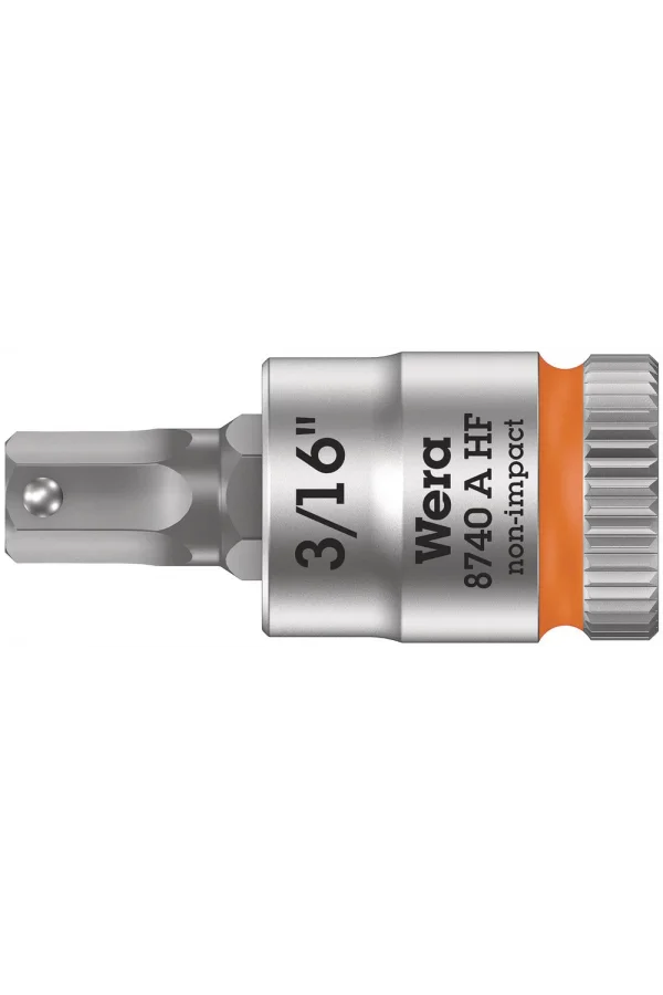 Wera 8740 A HF Altıgen Uçlu Zyklop Lokma Bits, 1/4 Soketli, Tutma Fonksiyonlu, 3/16 x 28 mm