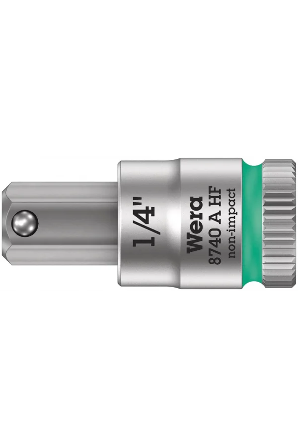 Wera 8740 A HF Altıgen Uçlu Zyklop Lokma Bits, 1/4 Soketli, Tutma Fonksiyonlu, 1/4 x 28 mm