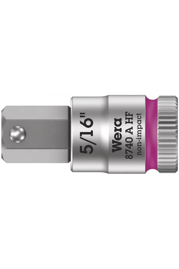 Wera 8740 A HF Altıgen Uçlu Zyklop Lokma Bits, 1/4 Soketli, Tutma Fonksiyonlu, 5/16 x 28 mm