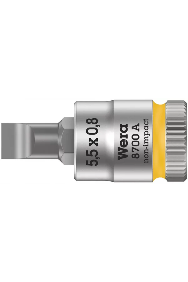 Wera 8700 A FL Düz Uçlu Zyklop Lokma Bits, 1/4 Soketli, 0.8 x 5.5 x 28 mm