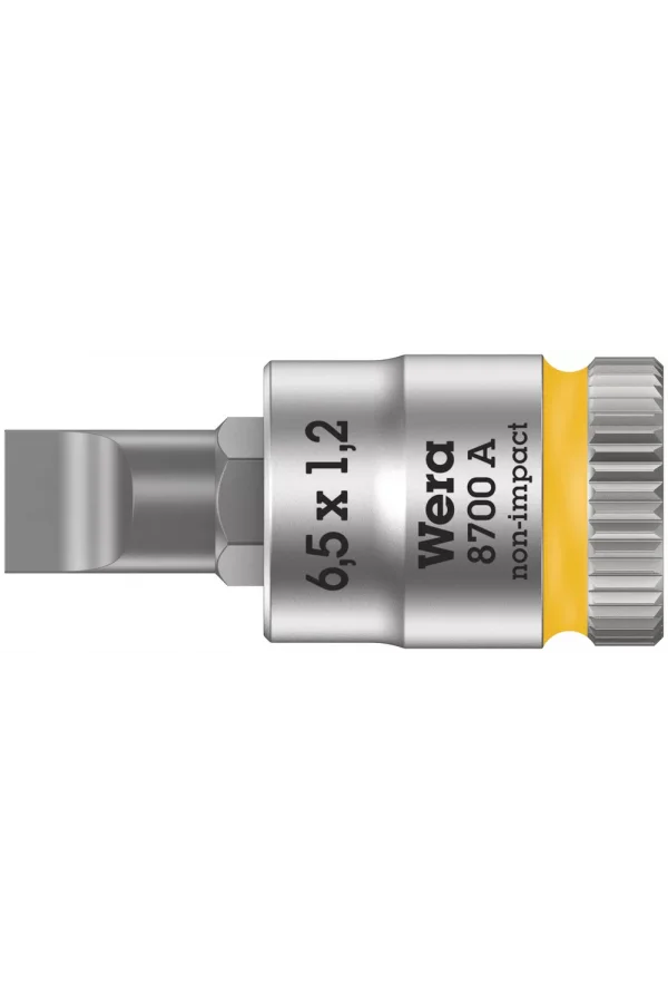 Wera 8700 A FL Düz Uçlu Zyklop Lokma Bits, 1/4 Soketli, 1.2 x 6.5 x 28 mm