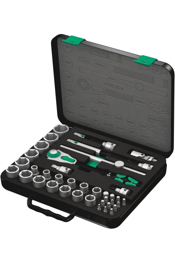 Wera 8100 SC 4 Zyklop Speed Cırcır Seti, 1/2 Sürücülü, inç