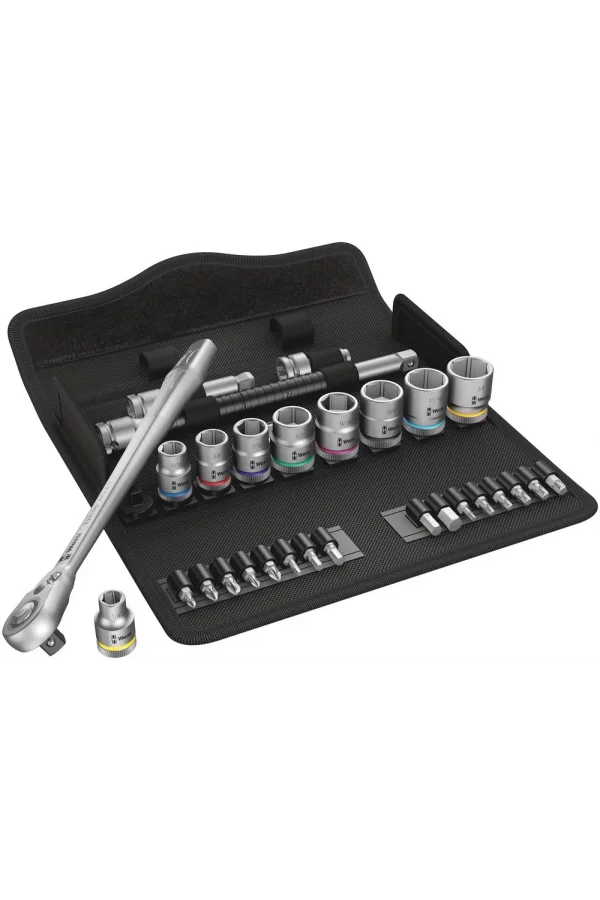 Wera 8100 SB 11 Zyklop Metal Yön Mandallı Cırcır Seti, 3/8 Sürücülü, inç