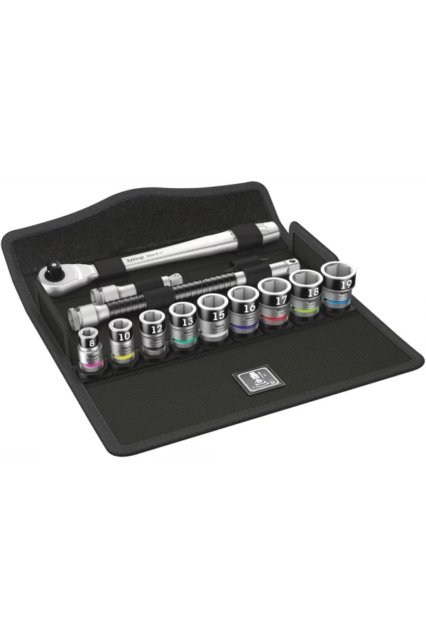 Wera 8100 SB HF 1 Zyklop Metal Yön Mandallı Cırcır Seti, Tutma Fonksiyonlu, 3/8 Sürücülü, metrik