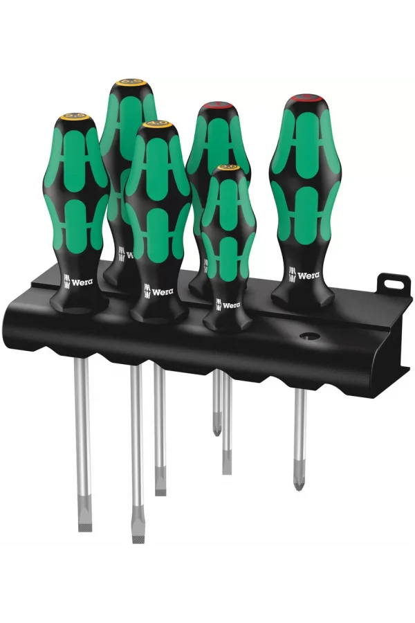Wera 334/6 Raflı Kraftform Plus Tornavida Seti, Lasertip + Raf