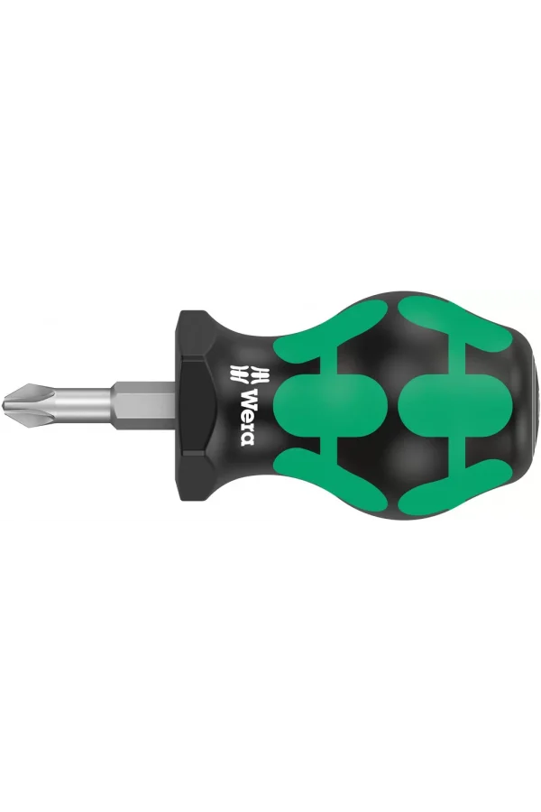 Wera 355 PZ Pozidriv Stubby/Topaç/Karbüratör Tornavidası, PZ 2 x 25 mm