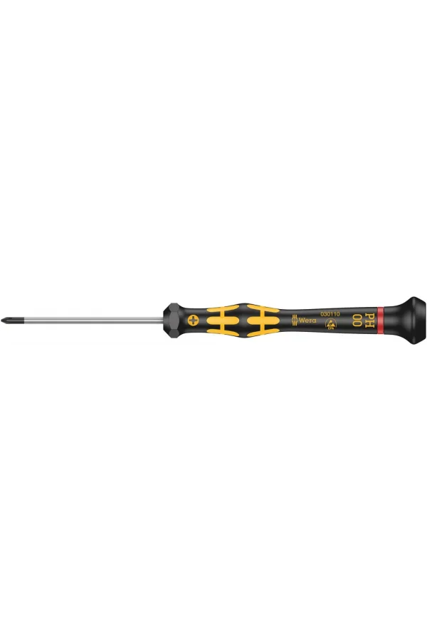 Wera 1550 PH ESD Kraftform Micro Yıldız Tornavida, PH 00 x 60 mm