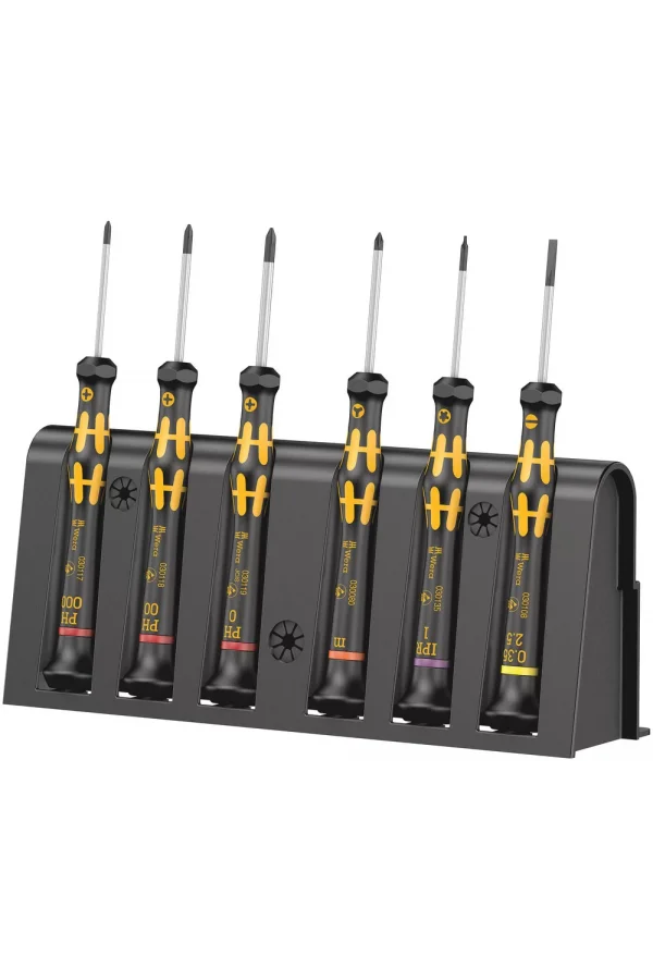 Wera 1550/6 ESD Elektronikçi Tornavida Seti + Raf
