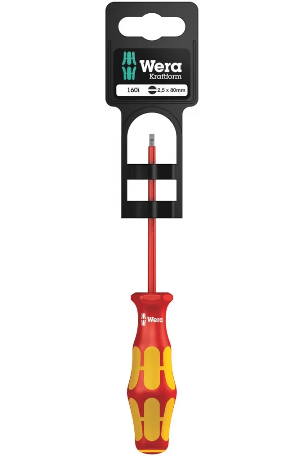 Wera 160 i SB VDE Yalıtımlı Düz Tornavida, 0.4 x 2.5 x 80 mm