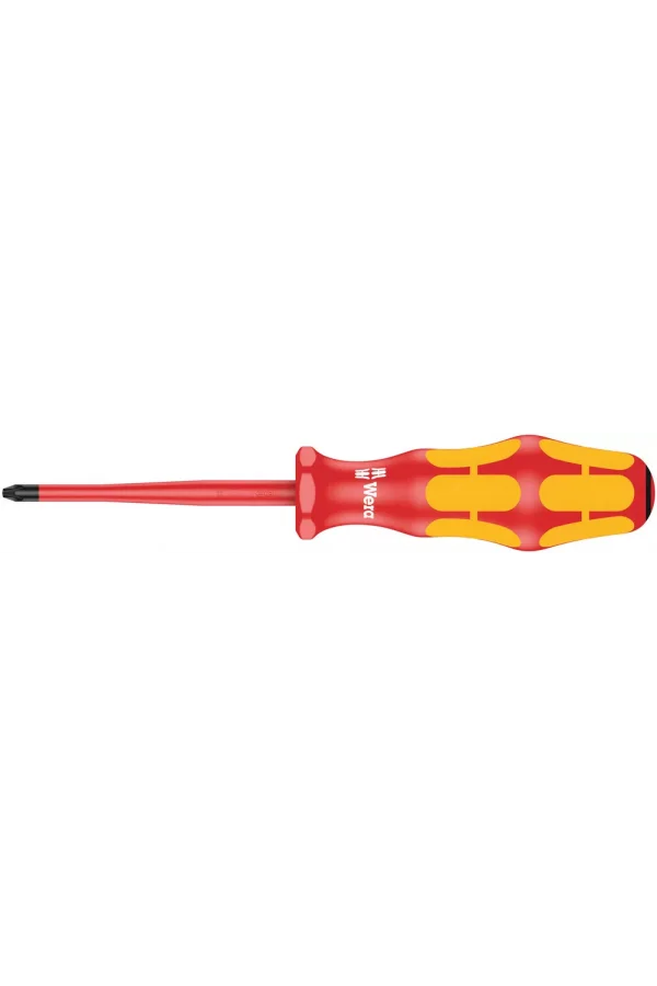 Wera 165 iS PZ VDE Yalıtımlı Pozidriv Tornavida, İnce Bıçaklı, PZ 1 x 80 mm