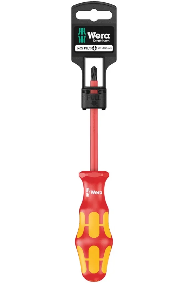 Wera 162 i PH/S SB VDE Yalıtımlı Yıldız/Düz Tornavida, # 2 x 100 mm