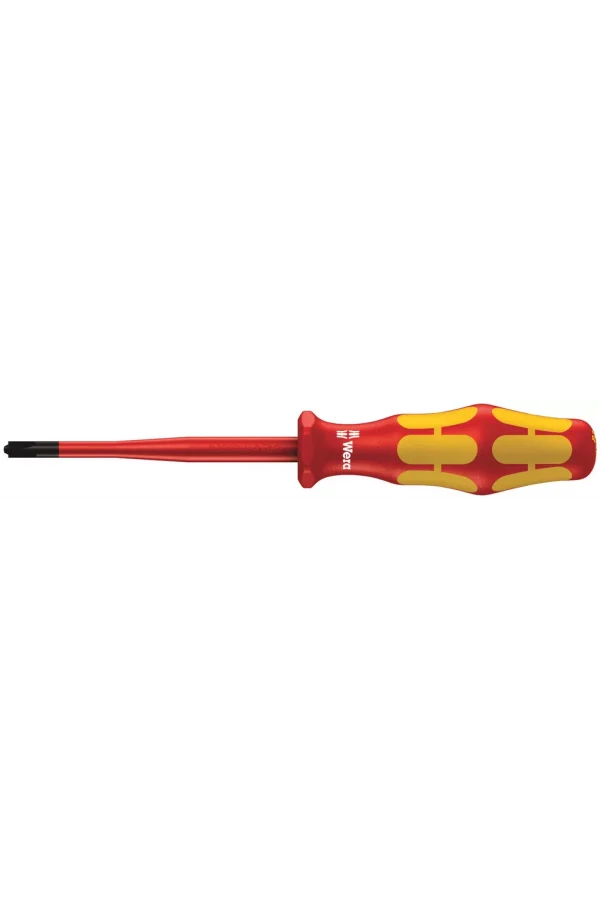 Wera 165 iSS PZ/S VDE Yalıtımlı Pozidriv/Düz Tornavida, İnce Bıçaklı ve Saplı, # 1 x 80 mm
