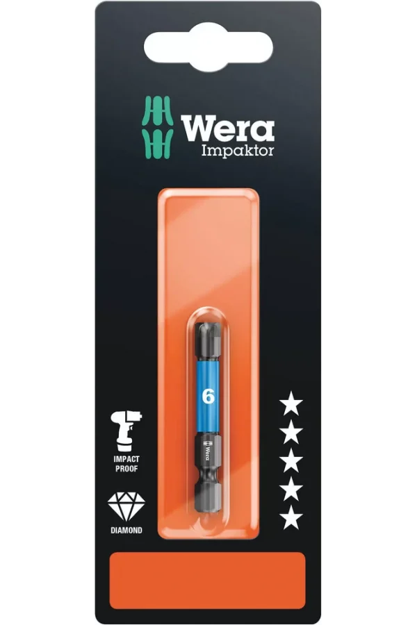 Wera 840/4 IMP DC Impaktor Bits SB, 6 x 50 mm
