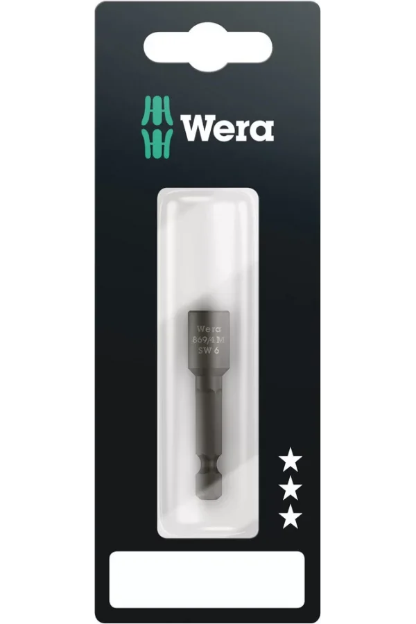 Wera 869/4 M SB Nutsetter/Bits Bağlantılı Lokma, Mıknatıslı, 6 x 50 mm