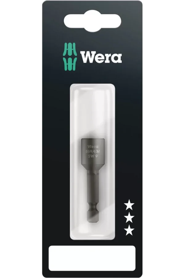 Wera 869/4 M SB Nutsetter/Bits Bağlantılı Lokma, Mıknatıslı, 9 x 50 mm