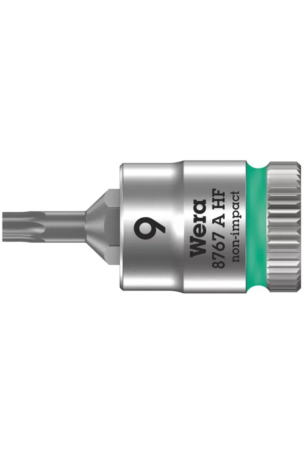 Wera 8767 A HF TORX® Uçlu Zyklop Lokma Bits, 1/4 Soketli, Tutma Fonksiyonlu, TX 9 x 28 mm