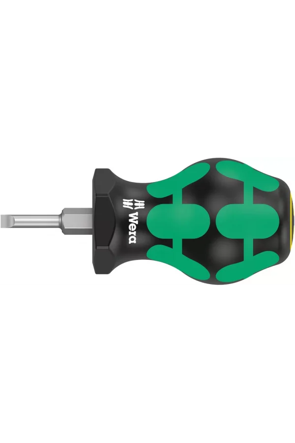 Wera 335 Stubby/Topaç/Karbüratör Tornavidası, 0.6 x 3.5 x 24.5 mm