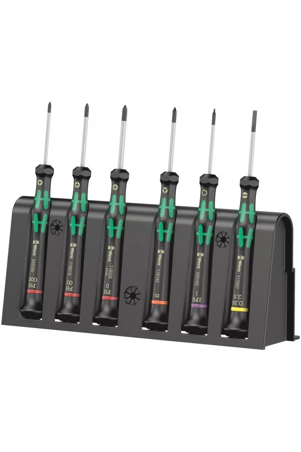 Wera 2050/6 Elektronikçi Tornavida Seti + Raf