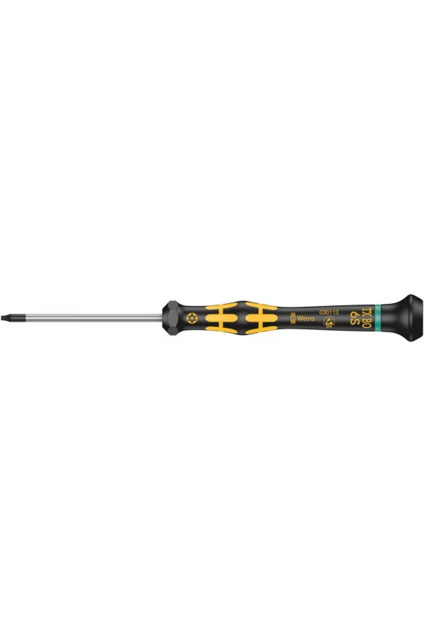 Wera 1567 TORX® BO ESD Kraftform Micro Delikli TORX® Tornavida, TX 6 BO x 60 mm