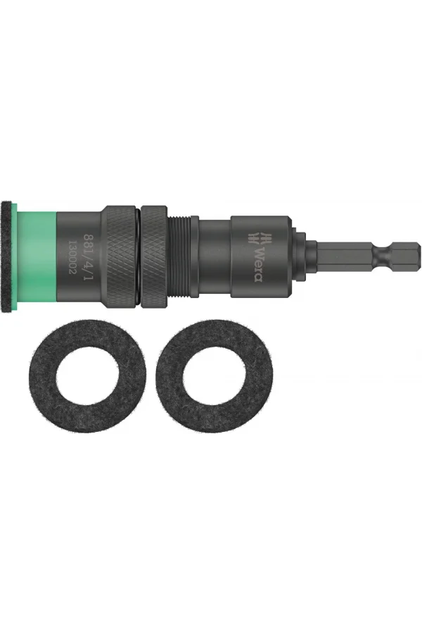 Wera 881/4/1 SB Derinlik Kontrol Ayarlı Bits Tutucu, 1/4 x 95 mm
  1x 881/4/1 Derinlik Kontrol Ayarlı Bits Tutucu: 1/4 x 95 mm
  2x 9201 Keçe Halka 881/4/1 için: 27 mm