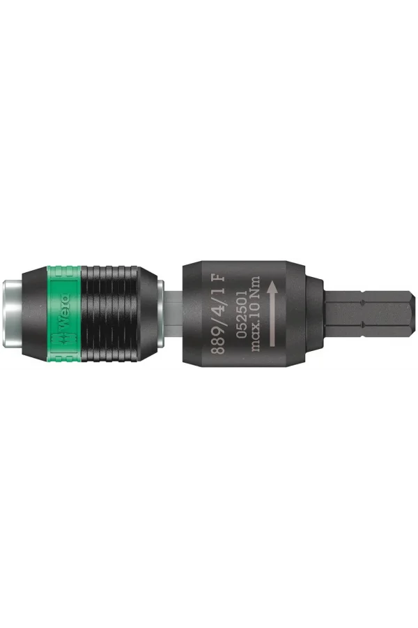 Wera 889/4/1 F Pistol Saplı Torklu Tornavidaları için Rapidaptor Serbest Dönüşlü Bits Tutucu, 1/4 x 64 mm