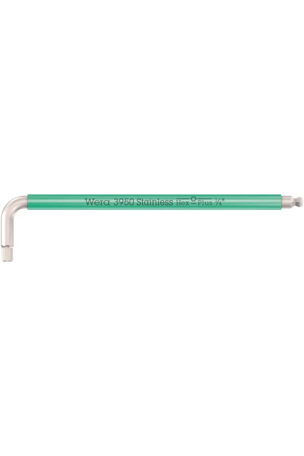 Wera 3950 SPKL Renkli Emperyal Allen Anahtar, inç, Paslanmaz, 1/4 x 185 mm