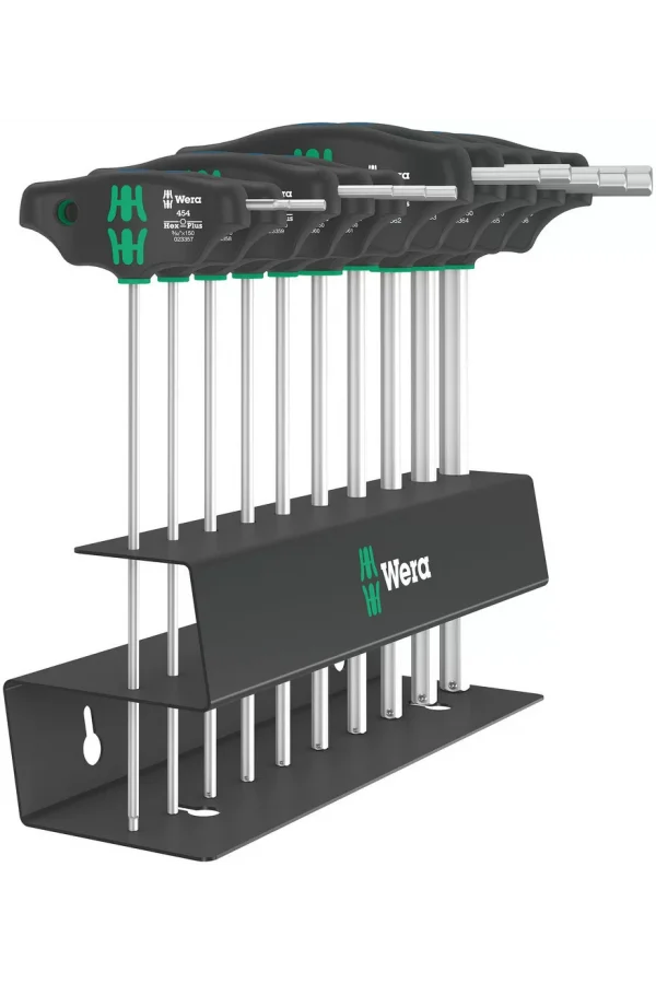 Wera 454/10 HF Set Emperyal 2 Tutma Fonksiyonlu Hex-Plus T Saplı Tornavida Seti, inç
