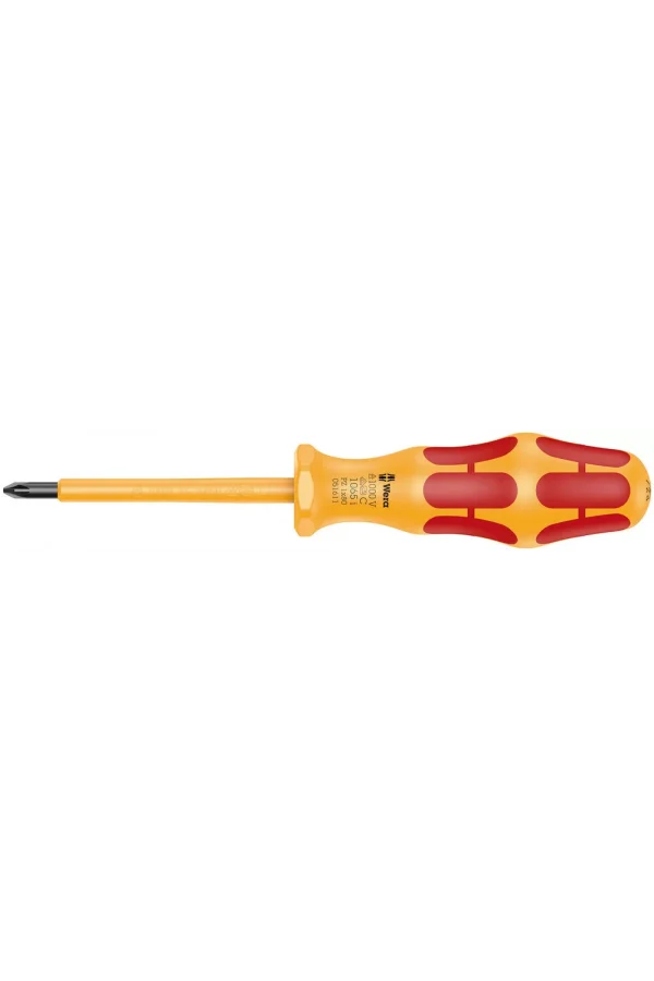 Wera 1065 i PZ VDE Yalıtımlı Kraftform Pozidriv Tornavida, PZ 1 x 80 mm