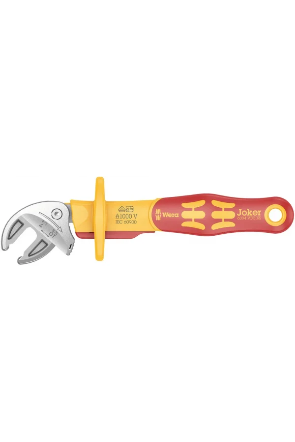 Wera 6004 Joker VDE XS VDE Yalıtımlı, Kendinden Ayarlı Açık Ağız Kurbağacık Anahtar, 7-10 x 1/4-3/8 x 119 mm