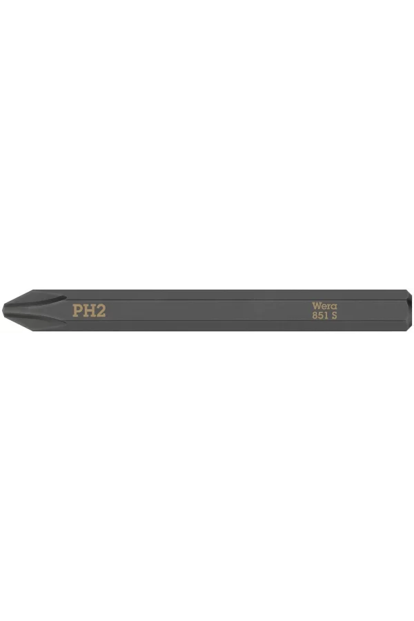 Wera 851 S Darbeli Tornavida için Yıldız Bits, PH 2 x 70 mm
