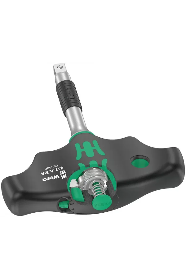 Wera 411 A RA 1/4 Kare Sürücülü Cırcırlı T Saplı Tornavida, 1/4 x 45 mm