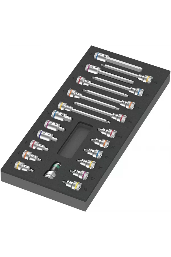 Wera 9723 Özel Kesim Süngerli Zyklop B 3/8 Lokma Bits Set 1