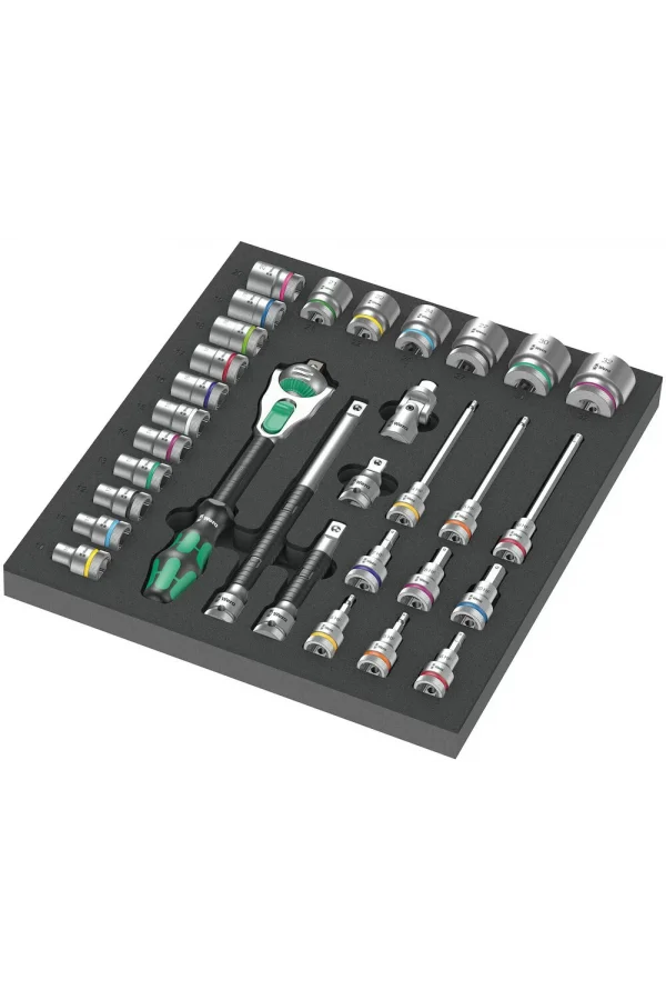Wera 9722 Özel Kesim Süngerli 8000 C Zyklop 1/2 Cırcır Set 1