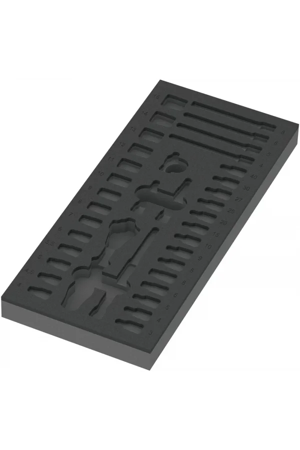 Wera 9820 Özel Kesim Sünger, 8000 A Zyklop Cırcır 1/4 Set 1 için, boş, 172 x 30 x 392 mm