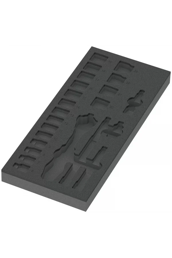 Wera 9821 Özel Kesim Sünger, 8000 B Zyklop Cırcır 3/8 Set 1 için, boş, 172 x 30 x 392 mm