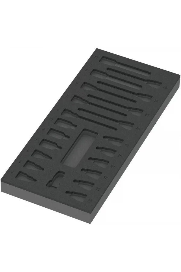 Wera 9823 Özel Kesim Sünger, Zyklop B 3/8 Lokma Bits Set 1 için, boş, 172 x 30 x 392 mm