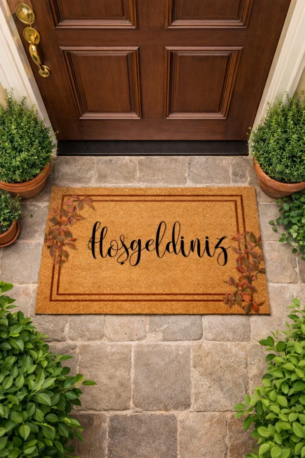 Esnature Sarmaşık Desenli Kapı Paspası Önü Paspası 45x70 Cm