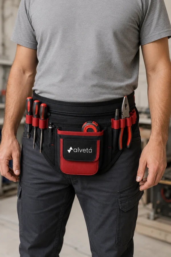 Alveta Profesyonel Universal Bel Tipi Takım Kemeri Elektrikçi Sucu Kalıpçı El Aletleri Çantası 8684250505