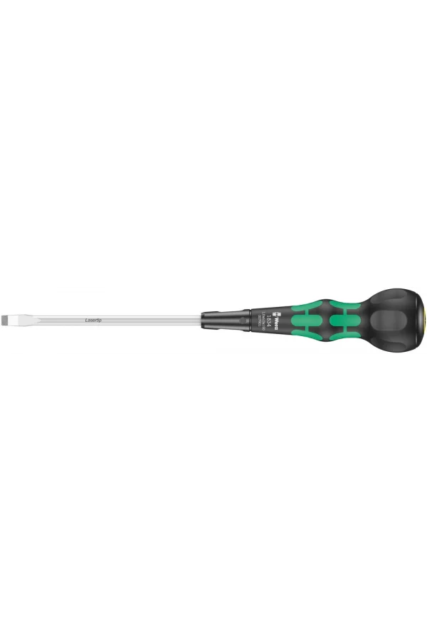 Wera 1834 Kraftform BallGrip/Yumru Saplı Düz Tornavida, 1 x 6 x 150 mm