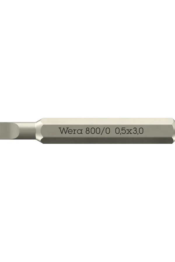 Wera 800/0 Micro bits düz vidalar için, 0.50 x 3 x 30 mm