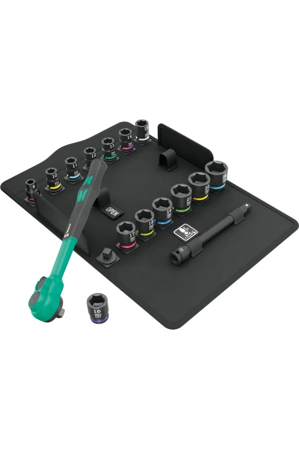 Wera 8100 SB 12 Zyklop Comfort Yön Mandallı Cırcır Seti, 3/8 Sürücülü, metrik