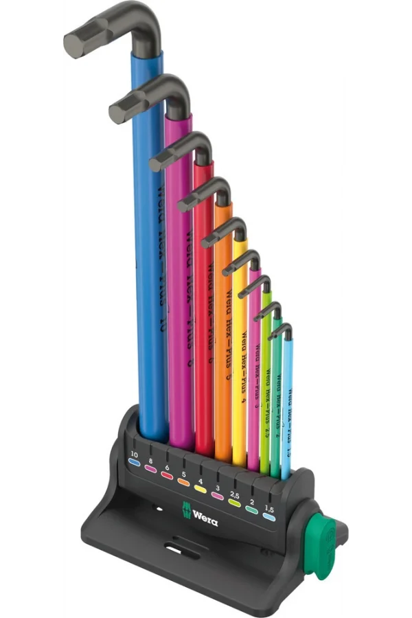 Wera 950/9 Hex-Plus Renkli 3 Allen Anahtar Set, metrik, BlackLaser