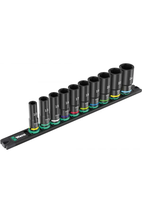 Wera 9660 Manyetik şerit B Impaktor Derin 1 lokma set, 3/8 soketli