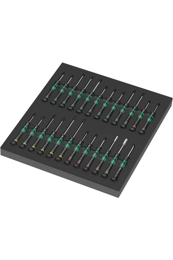 Wera 9715 Özel Kesim Sünger Kraftform Micro Tornavida Set 1