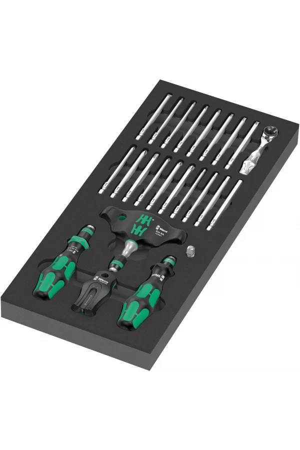 Wera 9752 Özel Kesim Sünger Kraftform Kompakt Cırcırlı Set 1