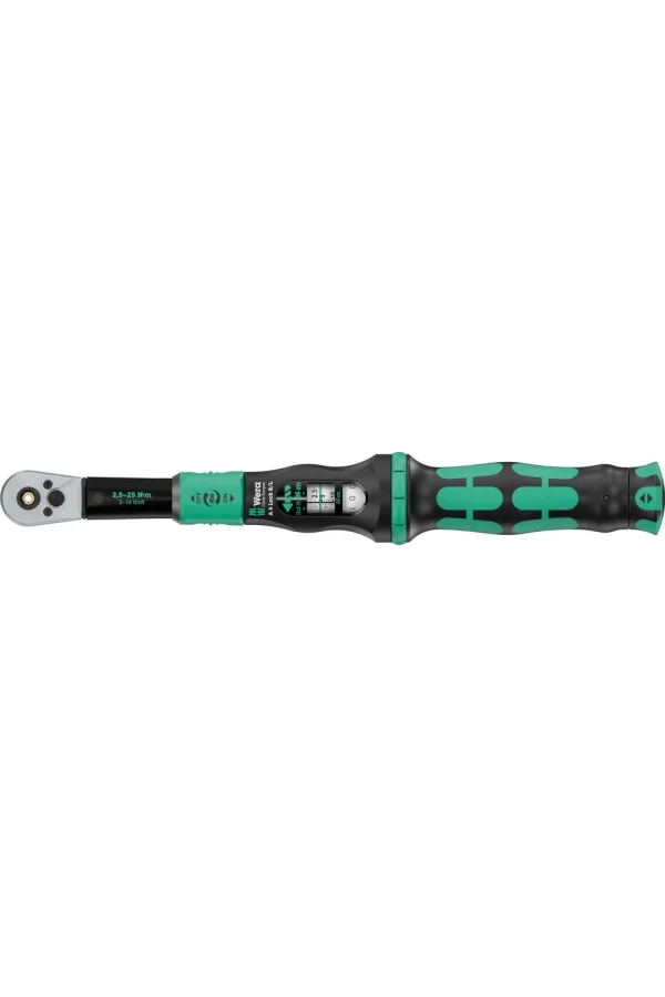 Wera Click-Torque Lock A 6 R/L Tork anahtarı, ayarlanabilir, tork kilit fonksiyonlu, bits tutuculu (1/4), 2,5-25 Nm, 1/4 x 2.5-25 Nm