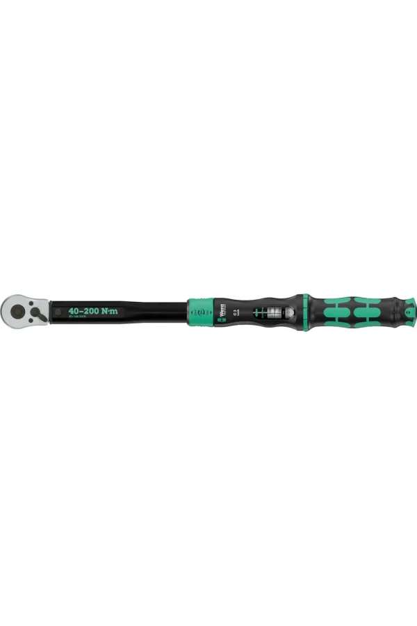 Wera Click-Torque C 3 Lock Tork anahtarı, ayarlanabilir, yön mandallı cırcır, tork kilit fonksiyonlu, 40-200 Nm, 1/2 x 40-200 Nm